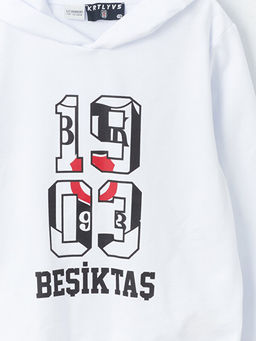Be?ikta? Bask?l? Uzun Kollu Erkek ?ocuk Hoodie