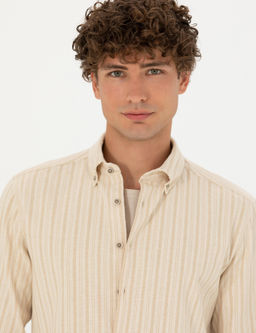 Bej Regular Fit Uzun Kollu G_mlek