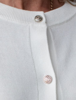 Кардиган c коротким рукавом вязаный из хлопка с акрилом