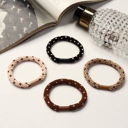 Цена за 10 шт. Резинка для волос «Спорт люкс», плетение пятнышки, 5 см, МИКС