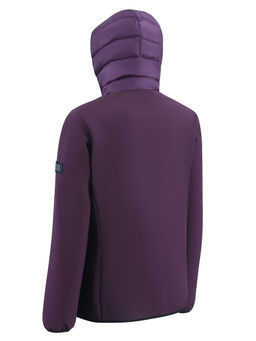 Куртка женская гибридная стёганая с капюшоном с графеновой подкладкой темно-фиолетового цвета 9626_1TF