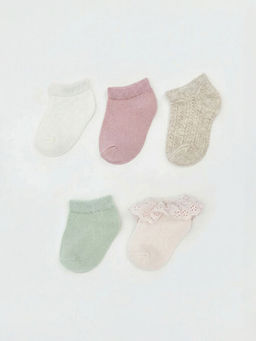 Desenli K?z Bebek Patik ?orap 5li