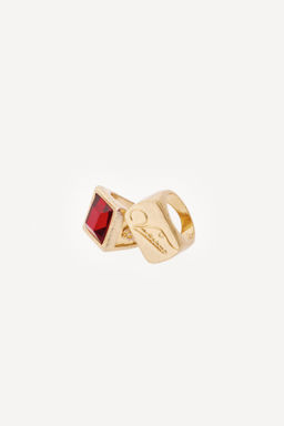 PACK 2 ANILLOS SELLO RESINA WILLY CHAVARRIA X ZARA / Dorado