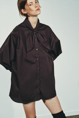 POPLIN NECKERCHIEF SHIRT - Zara фото 2