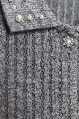 JEWEL COLLAR CUT-OUT CARDIGAN - Zara фото 8