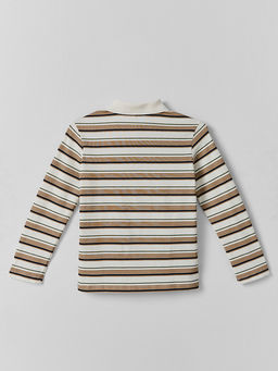 Поло для мальчиков в бежевую полоску - Mark formelle фото 7