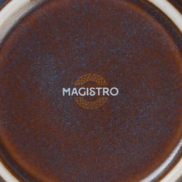 Чайная пара Magistro Garland, чашка 200 мл, блюдце d=14.2 см, фарфор, синяя, коричневая