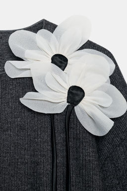 FLORAL RIBBED CARDIGAN - Zara фото 6