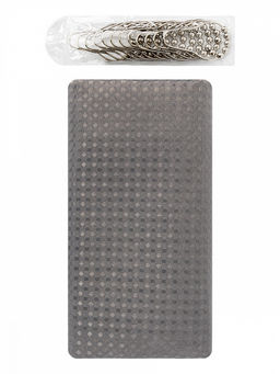 Шторка для ванной 180x200 серый полиэстер - Denastia фото 3