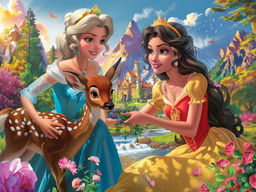 MAXI-пазлы "Принцессы с олененком" (УК35-1974) 35 элементов