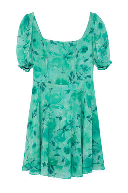 TRENDYOLMILLA Lacivert Cicek Desenli Mini Sifon Dokuma Elbise TWOSS23EL01171 фото 10