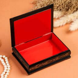 Шкатулка для украшений «Пионы в вазе», 10×14 см, лаковая миниатюра