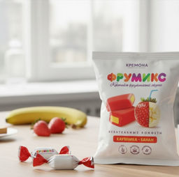 К-ф. ФРУМИКС Жеват конфеты Клубника/банан 45г