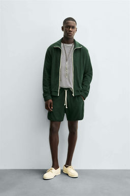 TOWELLING ZIP-UP SWEATSHIRT