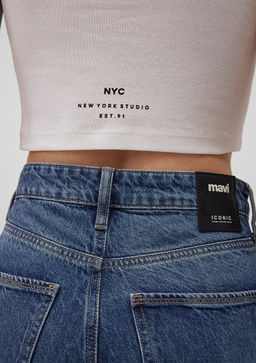 Halter Yaka Beyaz Atlet - Mavi фото 5