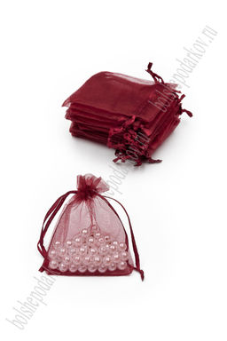 Мешочек из органзы 7*9 см (50 шт) SF-7582, бордовый