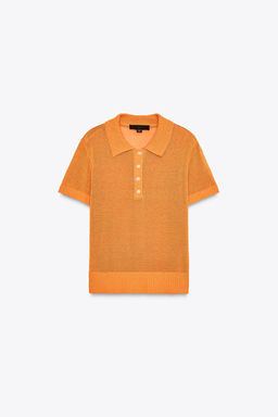 PLAIN KNIT POLO TOP - Zara фото 6