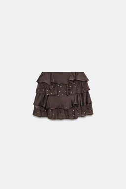 MINI SKIRT WITH RUFFLES AND SEQUINS - Zara фото 15