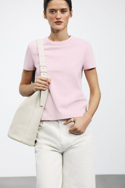 SHORT SLEEVE INTERLOCK T-SHIRT - Zara фото 33