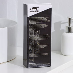 Щётка для окон Raccoon, длина 44 см, велюровая насадка 18.2×6.5 см, щётка для одежды 18.2×2 см, пластиковая щётка 2×14.5 см, силиконовый сгон 18.2 см