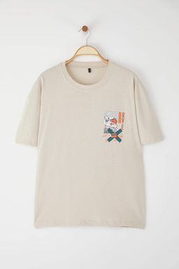 TRENDYOL MAN Siyah Oversize/Genis Kesim K?sa Kollu Yaz? Bask?l? %100 Pamuklu T-Shirt TMNSS22TS2223 - Trendyolmilla фото 3