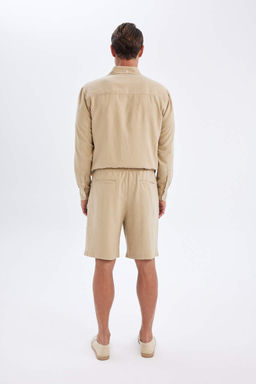 Шорты-бермуды из смесового льна Relax Fit - Defacto фото 7