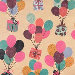 Цена за 10 шт. Бумага упаковочная крафтовая «Подарки», 70 х 100 см