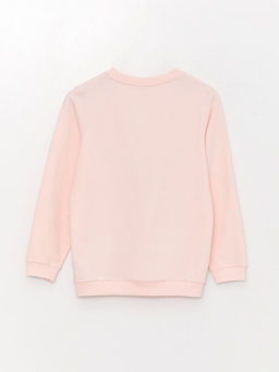 Bisiklet Yaka Bask?l? Uzun Kollu K?z ?ocuk Sweatshirt - Waikiki фото 2