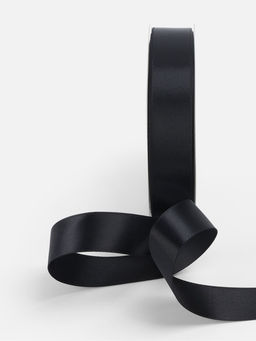 Лента атласная TEIRA, двухсторонняя, 20 мм, 25±1 м, чёрная №0030