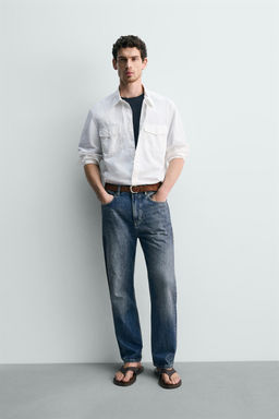 CAMISA ALGOD?N - LYOCELL BOLSILLOS / Blanco