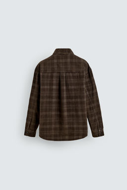 CHECK CORDUROY SHIRT - Zara фото 8