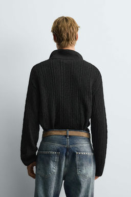 TEXTURED KNIT CORD POLO SHIRT - Zara фото 3