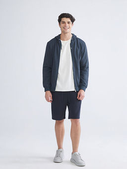 Kap??onlu Uzun Kollu Erkek Fermuarl? Sweatshirt