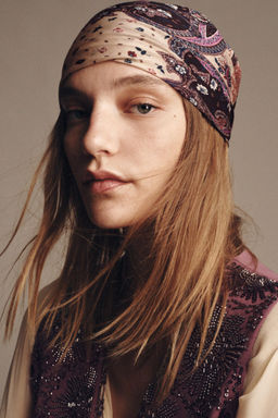 PRINTED SCARF WITH SILK
