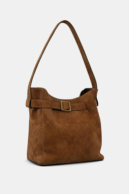 LEATHER BUCKET BAG WITH BELT DETAIL - Zara фото 6