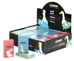 Цена за 5 шт. Ластик LOREX KIDS FIGURE CUTE PETS, термопластичная резина, 50х29х10 мм прямоугольный, асс...