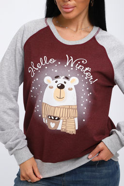 Свитшот женский из футера Гамми бордовый