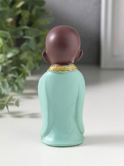 Фигурка полистоун «Маленький Будда в бирюзовом одеянии - приветствие», 5×5×12.5 см