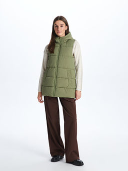 Kad?n Kap??onlu D?z ?i?me Yelek