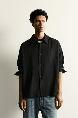 SOBRECAMISA RELAXED FIT RELIEVE / Negro - Zara фото 2