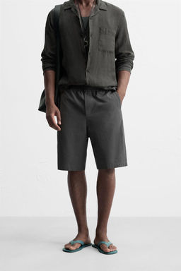 RELAXED FIT COTTON BERMUDA SHORTS - Zara фото 6