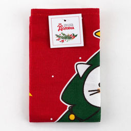 Полотенце Доляна Merry catmas 35х60 см,100% хлопок 160 г/м2  фото 5