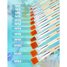 Кисть для рисования, синтетика, № 16, Calligrata, плоская, деревянная ручка