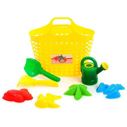 Набор игрушек для песочницы, 8 предметов: сумка-корзина, лейка 0.5 л, совок 16 см грабли, формочки 4 шт.