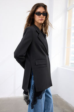 TRENDYOLMILLA Haki Oversize Astarl? Dokuma Blazer Ceket TWOAW24BC00070  фото 2