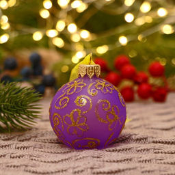 Ёлочный шар d=5 см Блестящи ромашки ручная роспись