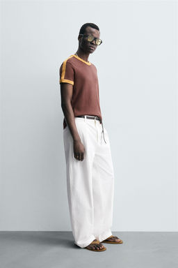 CONTRAST STRIPE T-SHIRT - Zara фото 6
