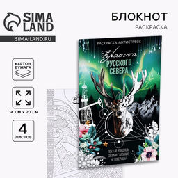 Цена за 10 шт. Блокнот раскраска А5 «Север»