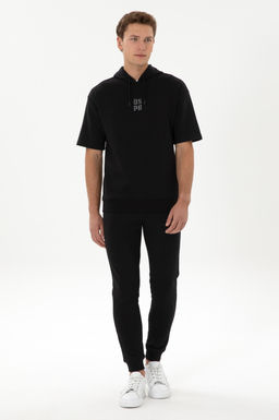 Erkek Comfort Fit Kap__onlu K_sa Kollu Siyah Sweatshirt - U.s. polo assn фото 4