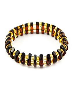 Браслет из янтаря Мандарин. Алмазная грань контрастный - Амберхолл фото 5